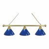 Holland Bar Stool Co Royal Blue 3 Shade Billiard Light, Brass Fixture BL3BRRoyBl